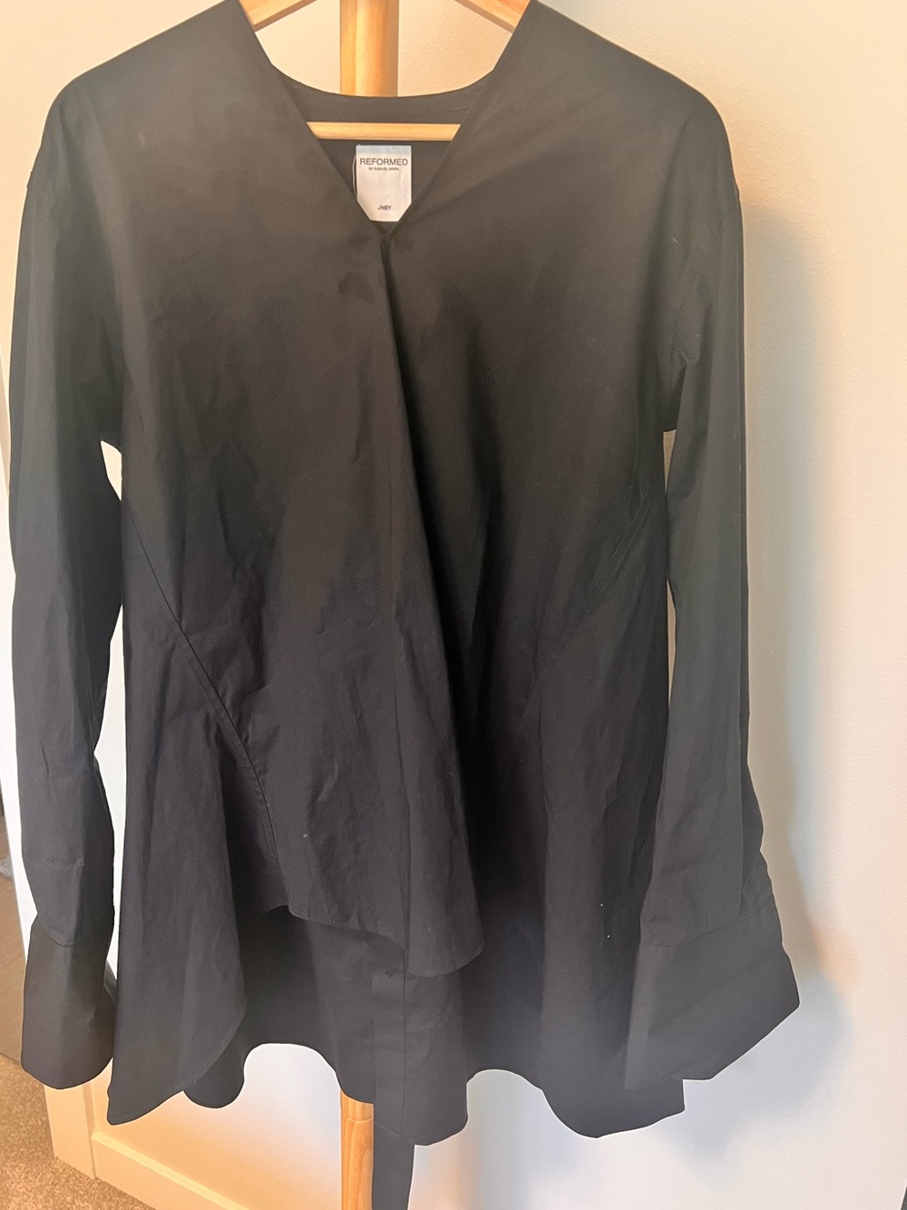 JNBYxREFORMED BY SAMUEL DRIRA WOMENS DESIGNER Black Button-Back shirt XL